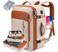 Lumesner Sac à dos de voyage extra large de 40 L approuvé pour les vols, unisexe, beige