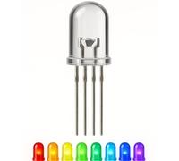 Lumetheus LED Diodes électroluminescentes 5mm 5 mm RGB 25 pièces Rouge = 400 mcd/Vert = 1500 mcd/Bleu = 700 mcd 2-3V 4 Pin LEDs Ampoule Diode à souder