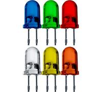 Lumetheus LED Diodes électroluminescentes 5mm Assortiment Kit Couleur Bleu Vert Orange Jaune Rouge Blanc mcd 150 pièces 2-3V 2 Pin LEDs Ampoule Diode à souder lentille diffusée