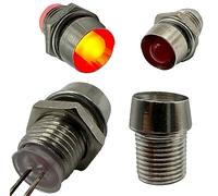 Lumetheus Lot de 50 douilles LED 5 mm en métal argenté - Support/socle pour diodes électroluminescentes Douille de lampe avec anneaux de montage