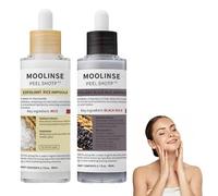 Lumeva Peel Shot, Lumeva Visage Point Noir, Exfoliant Visage Coréen - Sérum Exfoliant Riz Noir & Blanc, Nettoyage Profond des Pores et Points Noirs, Pour Tous Types de Peau - 80 ml, 2 flacons