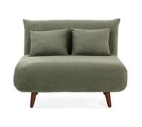 Lumi - Banquette convertible clic-clac 1 place en velours côtelé - Vert Vert G