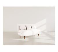 Lumi - Banquette convertible clic-clac 2 places en velours côtelé - Beige