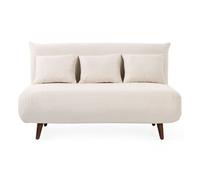Lumi - Banquette convertible clic-clac 2 places en velours côtelé - Beige