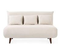 Lumi - Banquette convertible clic-clac 2 places en velours côtelé - Beige