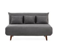 Lumi - Banquette convertible clic-clac 2 places en velours côtelé - Gris