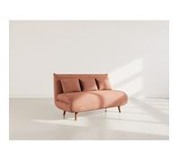 Lumi - Banquette convertible clic-clac 2 places en velours côtelé - Terracotta