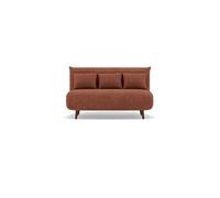 Lumi - Banquette convertible clic-clac 2 places en velours côtelé - Terracotta