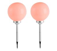 Lumi Jardin 2xMOONY C30 Lot de 2 Sphère Lumineuse Solaire lumière Multicolore Moony à LED diamètre 30cm, Blanc, 30x30xH72