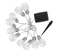 Lumi Jardin Guirlande Lumineuse Solaire 10 Ampoules à Effet Filament LED Blanc Chaud Dixy 3.80m