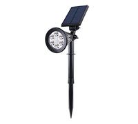 LUMI JARDIN Spot solaire projecteur 2 en 1 à piquer ou à fixer éclairage puissant LED blanc SPIKY SENSOR H42cm avec détecteur de mouvement