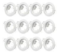 Lumi Lot de 12 x cadres encastrer pour spot encastrable SD-863 Blanc avec douille GU10
