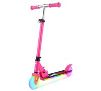 Lumi Ride Trottinette Enfant À partir de 3 Ans, LED - 7 Couleurs, 20 programmes - 3 Niveaux de réglage du Guidon, Frein à Pied, poignées Amovibles (Fuchsia)