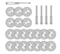 Lumi Zenva 20 Pcs Mini Disque Diamant à Tronçonner pour Dremel avec Mandrin de 3 mm pour Coupe de Pierre - Verre et Céramique - Outils de Precision Tranchants