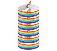 Lumi Zenva Lot De 6 Bracelets LGBT En Tissu Arc-En-Ciel, Symboles De Courage, Amour Et Fierté, Accessoires Idéals Pour Marche Des Fiertés, Festivals Ou Vie Quotidienne (6)