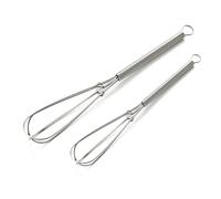 Lumi Zenva Mini Fouet Mousseur à Œufs Set de 2 (13 cm 18 cm) en Acier Inoxydable Fil Épais Poignées Solides pour Cuisiner Mélanger Battre Remuer