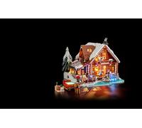 Lumibricks Aurora Cabin avec LED - Kit de construction de maison en bois de 2425 pièces avec projection d'aurores boréales, système d'éclairage de projection innovant Aurora, scènes arctiques