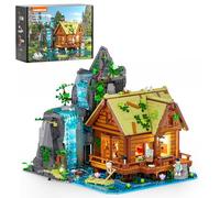 Lumibricks Cabane à la Cascade avec Lumières - 2539 Pièces Maison en Bois Rétro avec Cascade Animée et Décor Naturel, et Set de Collection pour Adultes