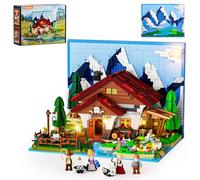 Lumibricks Chalet du Berger Ferme Alpine Set de Construction, 2265 Pièces Modèle Montagnard avec Lumières LED & Décor 3D, Ferme de Moutons Interactive avec 4 Figurines pour Adultes et Enfants