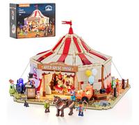 Lumibricks Cirque Ambulant - Set de Construction avec Lumières, 1962 Pièces - Chapiteau avec LEDs & Figurines - Scène Modulaire de Fête Foraine pour Adultes, Fans de Western & Collectionneurs
