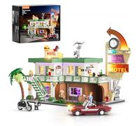 Lumibricks City Car-Motel Kit de construction d'éclairage - Modèle de voiture et de moto rétro - 1970 pièces pour adultes et adolescents