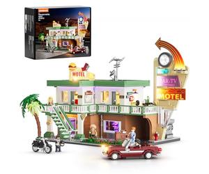 Lumibricks City Car-Motel Kit de construction d'éclairage - Modèle de voiture et de moto rétro - 1970 pièces pour adultes et adolescents