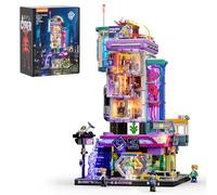 Lumibricks Cyberpunk - Boutique de mode corporelle lumineuse - 22 points lumineux - 2701 blocs de serrage - Maison de couture futuriste avec ascenseur de capsule - Cyberpunk City Series pour adultes