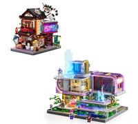 Lumibricks Cyberpunk Neoncity Bundle, Elite Lounge & Manga Shop Modular Building Sets with LED Lights for Adults & Teens
