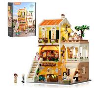 Lumibricks Ensemble de construction de restaurant italien avec lumière, 2868 pièces, construction modulaire avec pizzeria et café, décoration d'intérieur méditerranéenne, pour les amateurs de