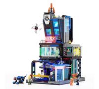 Lumibricks FUNWHOLE Cyberpunk Quartier Général de la Police en LED - Ensemble de Blocs de Construction - 1716 Pièces Modulaires pour Créer une Cité Néon de la Police