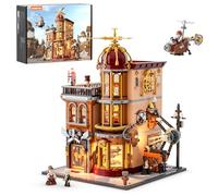 Lumibricks FUNWHOLE Steampunk Flight Club Ensemble de blocs de construction illuminés - Kit de construction modulaire de 1858 pièces Ensemble de collection pour adultes et adolescents