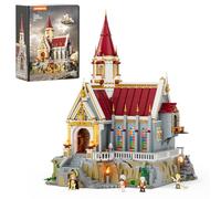Lumibricks King's Castle Treasury - 3209 pièces Château médiéval gothique avec lumières LED, 16 points lumineux, modèle de collection pour adultes, cadeau et pièce d'exposition