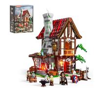 Lumibricks Kit de construction de forge médiévale avec éclairage LED - 1595 blocs de construction de maquettes pour adultes, forge réaliste avec structure en bois et éclairage LED, module