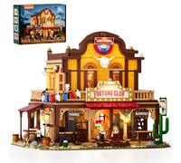Lumibricks Old West Fortune Club Saloon Jeu de Construction Modulaire avec Éclairage LED, Maquette de Saloon du Far West, 2782 Pièces avec 4 Figurines, Modèle d’Exposition pour Adultes