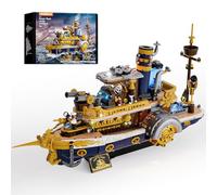 Lumibricks Set de Construction Bateau à Vapeur Steampunk avec Éclairage - 1792 Pièces, Effets LED Dynamiques et Structure Modulaire à Montage Rapide, Modèle de Navire pour Collectionneurs de Briques
