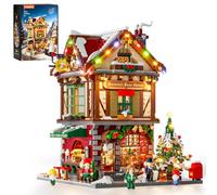 Lumibricks Vie de Ville Pub de Noël, Construction Modulaire avec Lumières LED Dynamiques, Musique de Noël et Audio Personnalisé, 2142 Pièces, 5 Figurines, Décoration Village de Noël pour Adultes