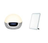 Lumie Bodyclock Shine 300 - Réveil et Simulateur d’Aube et de Crépuscule avec Radio et 14 Mélodies & Vitamin L - Lampe Lumière du Jour Compacte, 10 000 Lux Tablette De Lumière