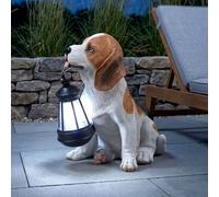 Lampe solaire chien jardin Lampe solaire décorative pour extérieur, Beagel avec lanterne, batterie, 1x LED, LxlxH 18x24,2x26 cm