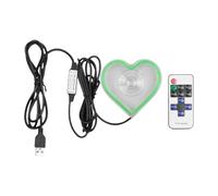 Lumière ambiante à LED de Voiture, Love Heart USB Véhicule Éclairage néon avec télécommande pour Le Triangle ou la fenêtre arrière, décor d'atmosphère intérieure pour Voiture, Chambre, fête