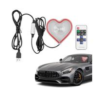 Lumière ambiante à LED de Voiture, Love Heart USB Véhicule Éclairage néon avec télécommande pour Le Triangle ou la fenêtre arrière, décor d'atmosphère intérieure pour Voiture, Chambre, fête