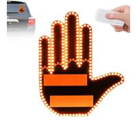 Lumière Amusante De Doigt De Voiture Avec Télécommande, Doigt D'honneur Voiture,Geste Du Doigt Du Milieu LED Light Funny Road Rage Signs,Signe Fenêtre Arrière Conception Doigt Pour Camion,Voiture