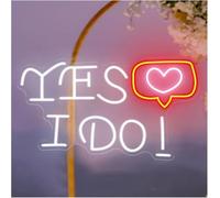lumière au néon Oui, je le fais pour enseigne au néon pour décoration murale de mariage, lettre avec cœur et lumière 45 cm x 30