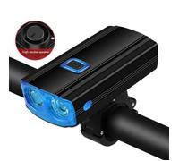 Lumière avant de vélo - USB - 4000mA - Klaxon intégré - Support de téléphone - Mixte