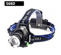 Lumière Bleue - Lampe Frontale À 2 Ampoules Led , Alimentée Par Capteur, Étanche, Rechargeable Par Usb, Batterie 18650