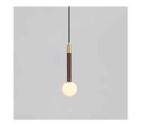 lumière, Boule Blanche Givrée -NI Lampes Suspendues V-intage Or Long Tube Bois Rustique Plafonnier Suspendu Linéaire Compatible avec Restaurant Salle à Manger
