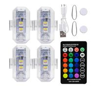 Lumière clignotante télécommandée,Feux clignotantes télécommandées sans fil | Voyant d'avertissement de moto | Lumière clignotante RVB Anti-Collision pour voiture moto, lumière LED étanche Auto