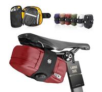 Lumiere & Co. Falcon Magnetic Bike Saddle Bag - 0.69L | 6" x 3.5" x 2" | Design minimaliste en brique, fixation rapide avec boucle magnétique | Sac de selle pour vélo sur route (Rouge, Grand)