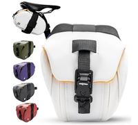 Lumiere & Co. Maximus - Grande Sacoche de Selle Magnétique 17,78×10×10 cm | Fixation Rapide, Zips AquaGuard, Rangement Étanche & Sécurisé pour Accessoires de Cyclisme(Blanc, Petit)