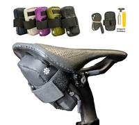 Lumiere & Co. Sacoche de Selle Vélo Ultra Petite - 0,2L | 5″ × 3″ × 1″ | Design très Minimaliste, Sangle sécurisée à Scratch | (Noir, Mini)