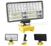 Lumière Compatible avec Les Batteries Dewalt 18V/20V,Lampe de Travail Led Sans Fil 38W 6000Lm Rechargeable Lampe de Poche avec Protection Basse Tension Et Usb,Projecteur Alimenté Par Batterie Led